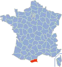 Poziția regiunii Pyrénées-Orientales