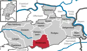 Poziția localității Rödermark