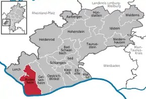 Poziția localității Rüdesheim am Rhein