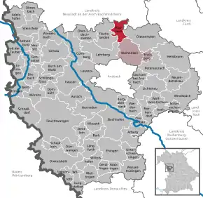 Poziția localității Rügland