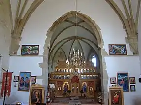 Ansamblul bisericii evanghelice, în prezent ansamblul bisericii ortodoxe „Sf. M. Mc. Gheorghe” din satul Tărpiu (interiorul)