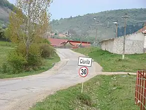 Intrarea în satul Ciurila