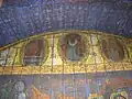 Timpanul de vest al bolții naosului cu iscălitura zugravului