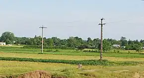 Satul Pantazi, văzut de pe calea ferată Ploieşti–Buzău