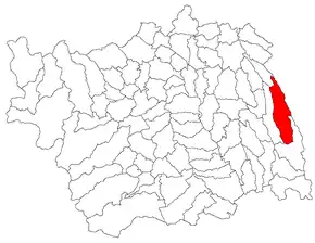 Amplasarea în cadrul județului