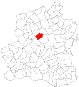 Amplasarea în cadrul județului