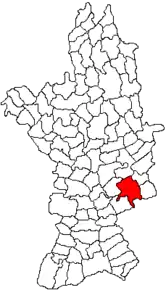 Amplasarea în cadrul județului