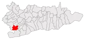 Amplasarea în cadrul județului