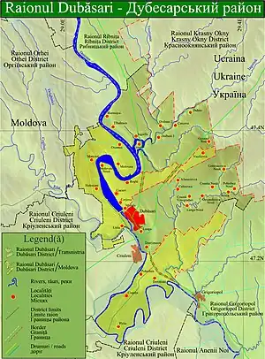 Harta detaliată a raionului.