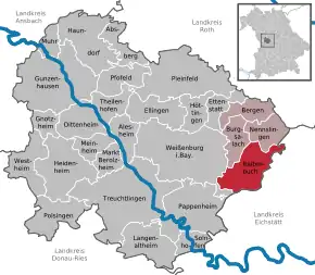 Poziția  Raitenbuch pe harta districtului Weißenburg-Gunzenhausen