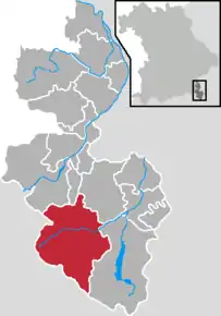 Poziția  Ramsau b.Berchtesgaden pe harta districtului Berchtesgadener Land