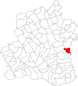 Amplasarea în cadrul județului