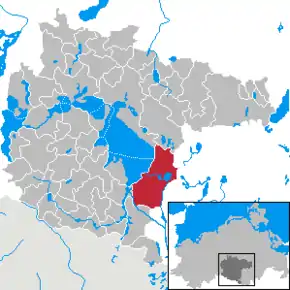 Poziția  Rechlin pe harta districtului Müritz