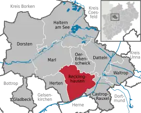 Poziția localității Recklinghausen