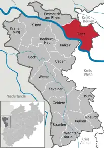 Poziția localității Rees