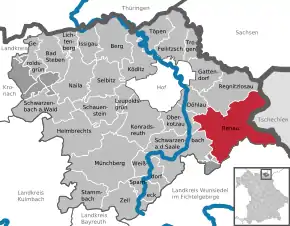 Poziția localității Rehau