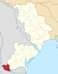 Poziționarea raionului în reg. Odesa