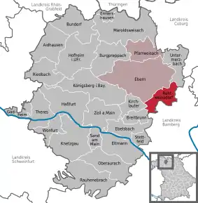 Poziția  Rentweinsdorf pe harta districtului Haßberge
