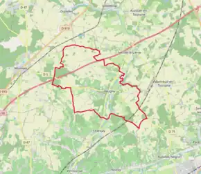 Poziția localității Reugny