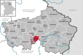 Poziția Reuth b.Erbendorf pe harta districtului Tirschenreuth