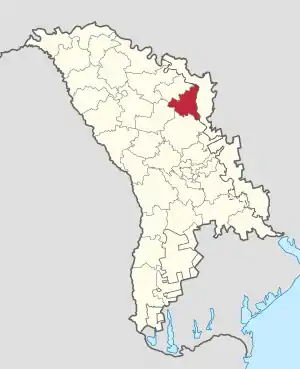Raionul Rezina pe harta Republicii Moldova