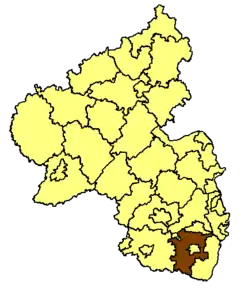 Poziția regiunii Districtul Südliche Weinstraße (Landkreis Südliche Weinstraße)