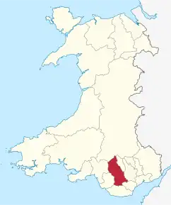 Poziția regiunii Rhondda Cynon Taf county borough
