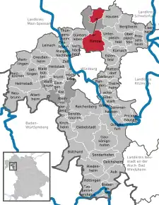 Poziția localității Rimpar