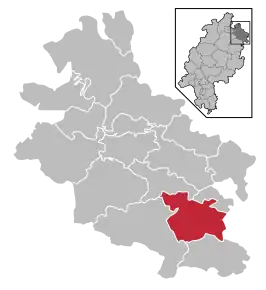 Poziția comunei Ringgau pe harta districtului Werra-Meißner-Kreis