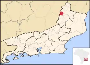 Poziția localității Laje do Muriaé