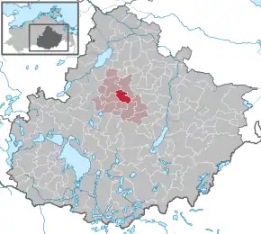Poziția  Ritzerow pe harta districtului Mecklenburgische Seenplatte