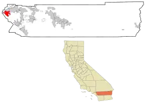 Poziția localității Corona, California