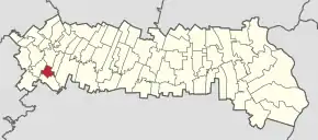 Amplasarea în cadrul județului