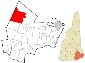 Poziția localității Deerfield, New Hampshire
