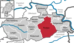 Poziția localității Rodgau