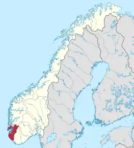 Poziția localității Rogaland