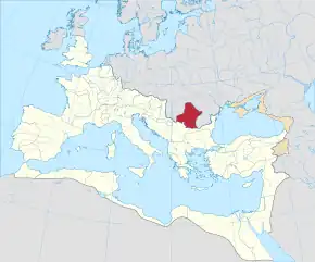 Poziția regiunii Dacia romană