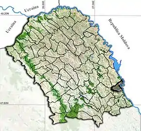 Amplasarea în cadrul județului