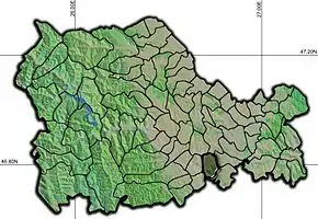 Amplasarea în cadrul județului