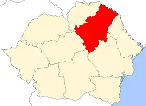 Ținutul Prut pe harta României