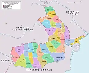 Județele principatelor române între 1856 și 1878