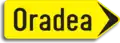 Indicator de orientareː Directia de urmat in cazul devierii temporare a circulatiei spre o localitate anume (România)