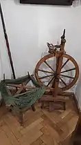 Roată de tors și vârtelniță din Ardeal