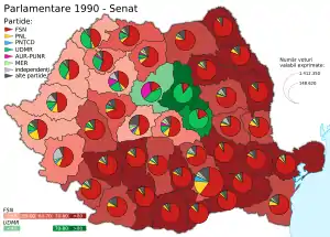 Distribuția geografică a voturilor pentru Senat