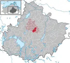 Poziția  Rosenow pe harta districtului Mecklenburgische Seenplatte