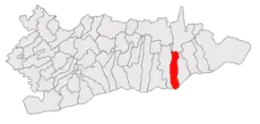 Amplasarea în cadrul județului