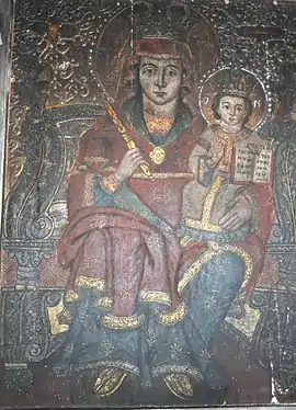 Icoană împărătească: Maica Domnului cu Pruncul pe tron