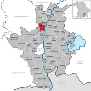 Poziția localității Rott a.Inn