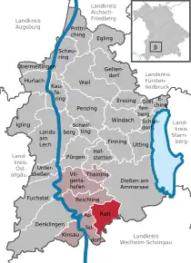 Poziția localității Rott