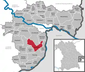 Poziția localității Ruhstorf an der Rott